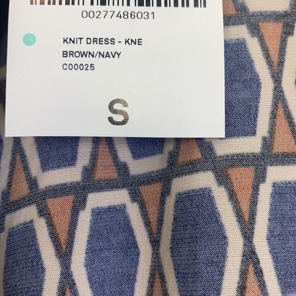 Forever 21  - NWT Burnt Orange and Blue Diamond Sleeveless  Dress Size Small - Picture 12 of 14